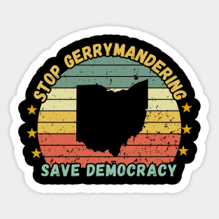 Stop Gerrymandering Vote for Democracy Ohio Map Election Rally Sticker